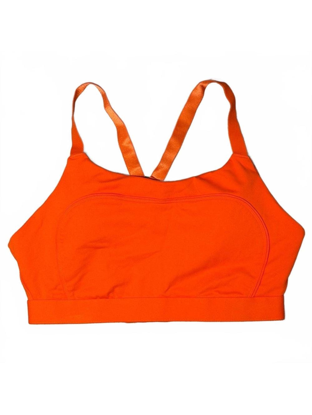 Fabletics Orange Sports Bra with Adjustable Straps and Hook Closure